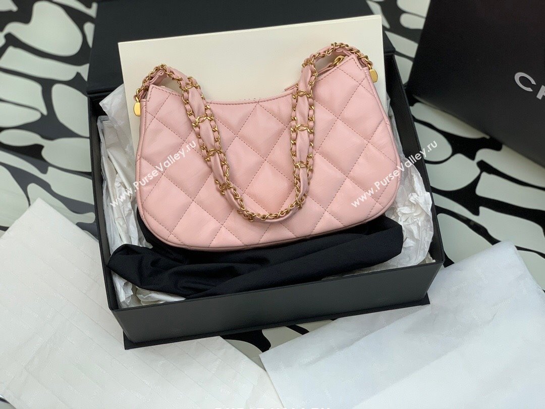 Chanel Aged Calfskin Hobo Bag AS4422 Pink 2023 (YEZI-23111614)