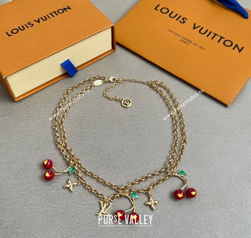 Louis Vuitton LV x TM Cerise Cherry Necklace 2025 M02804 (YF-250721127)