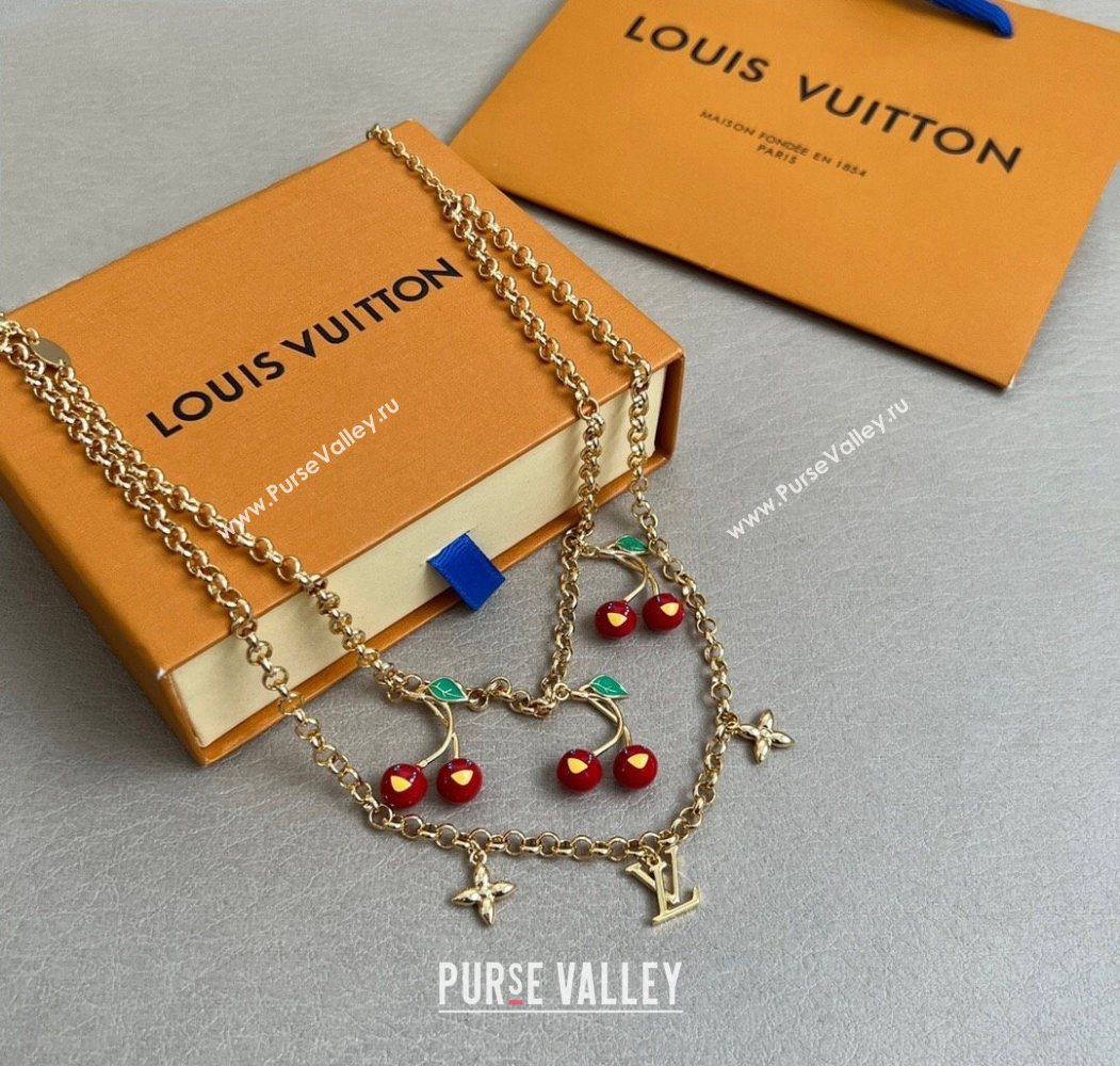 Louis Vuitton LV x TM Cerise Cherry Necklace 2025 M02804 (YF-250721127)