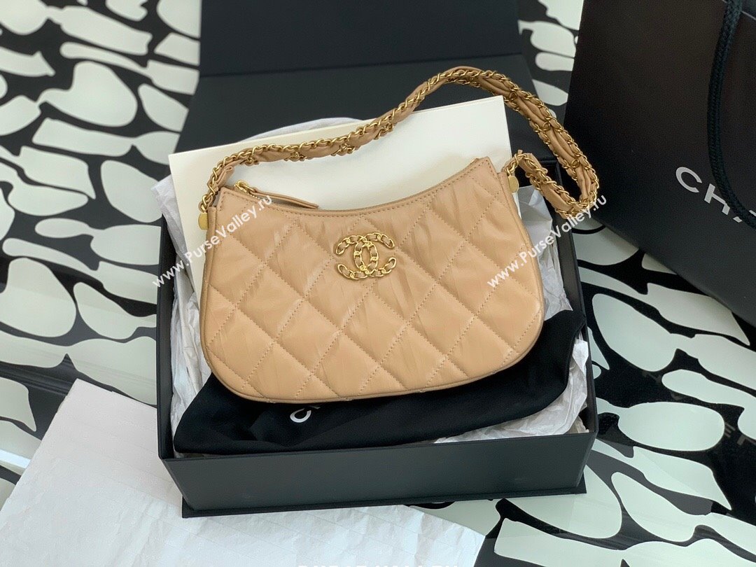 Chanel Aged Calfskin Hobo Bag AS4422 Beige 2023 (YEZI-23111615)