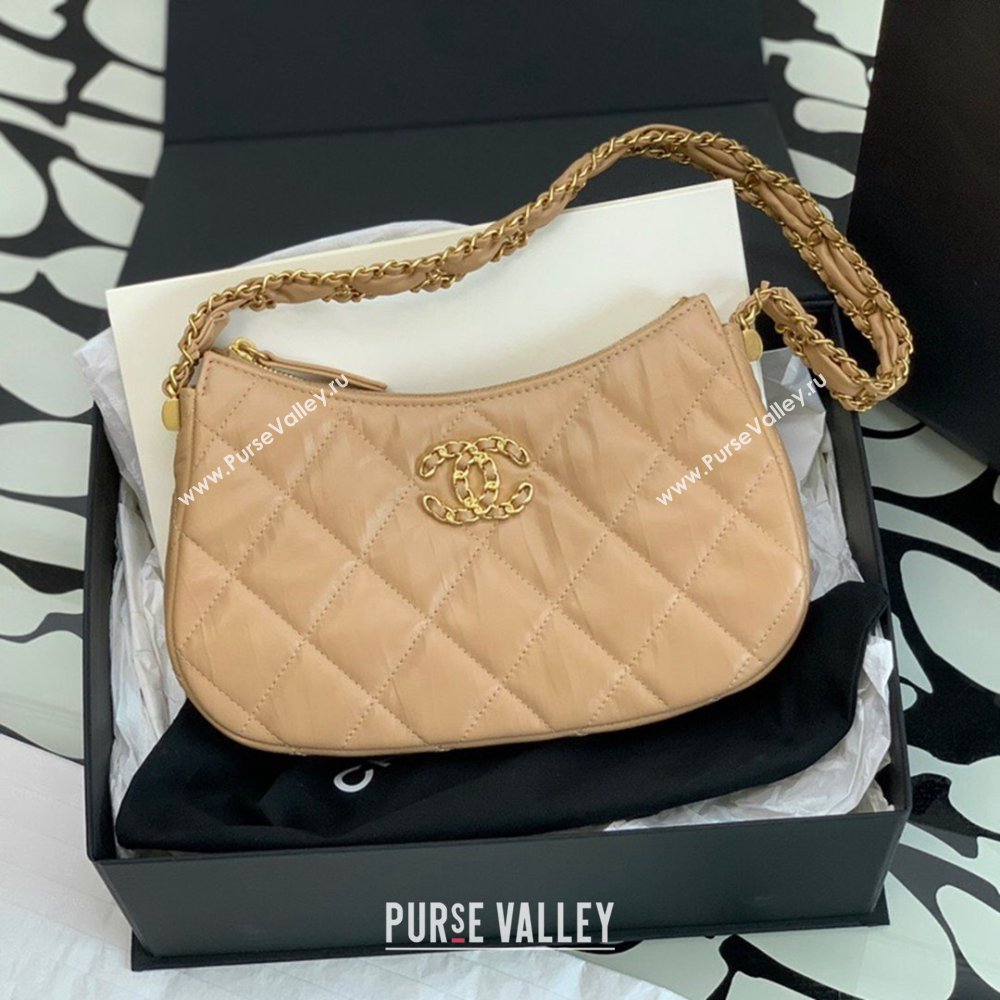 Chanel Aged Calfskin Hobo Bag AS4422 Beige 2023 (YEZI-23111615)