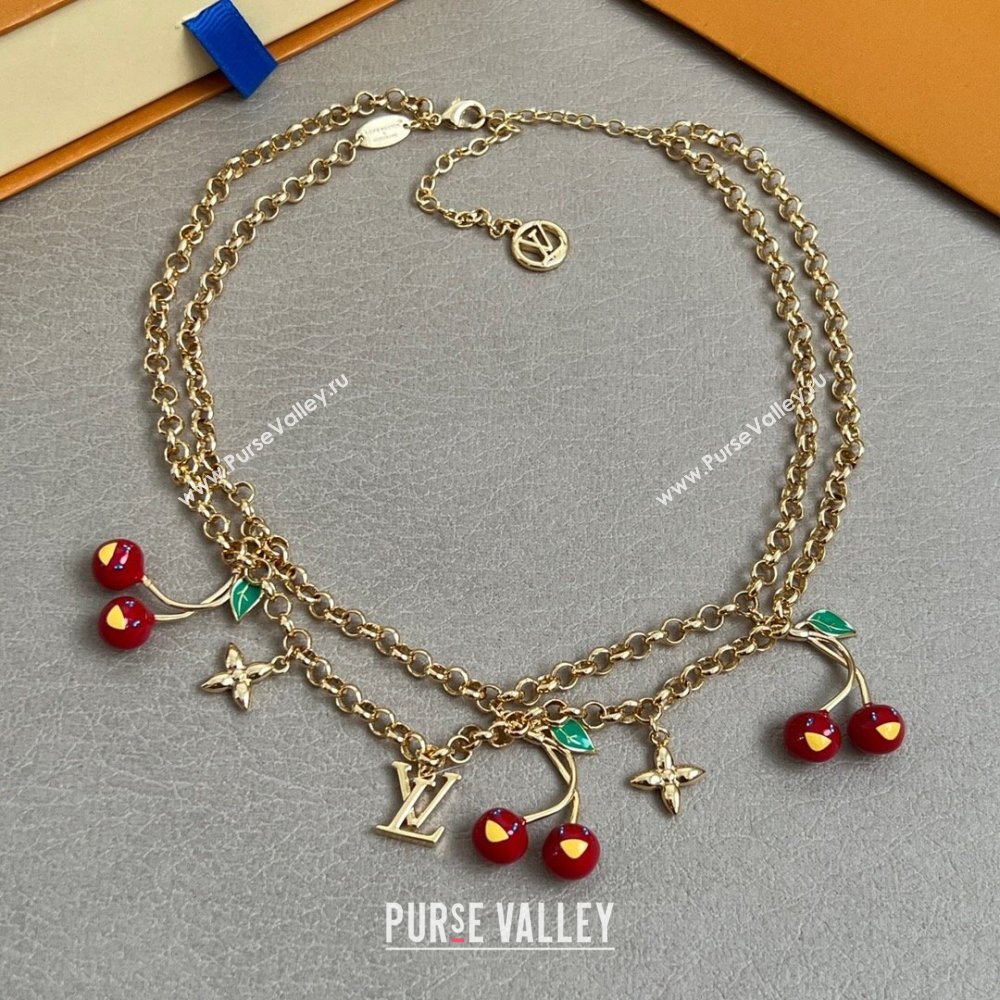 Louis Vuitton LV x TM Cerise Cherry Necklace 2025 M02804 (YF-250721127)