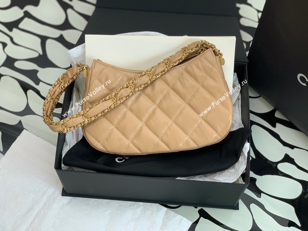 Chanel Aged Calfskin Hobo Bag AS4422 Beige 2023 (YEZI-23111615)