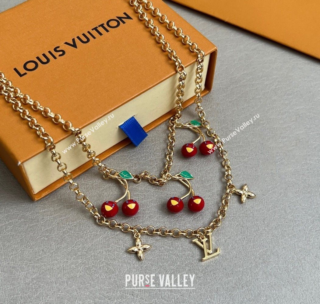 Louis Vuitton LV x TM Cerise Cherry Necklace 2025 M02804 (YF-250721127)