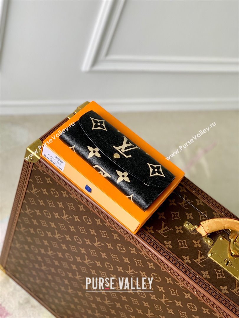 Louis Vuitton Emilie Wallet in Monogram Empreinte Leather M83138 Black 2024 (K-24061212)