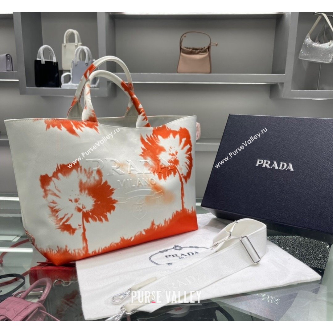 Prada Print Drill Tote Bag 1BG399 Orange 2021 (YZ-21090845)