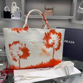 Prada Print Drill Tote Bag 1BG399 Orange 2021 (YZ-21090845)