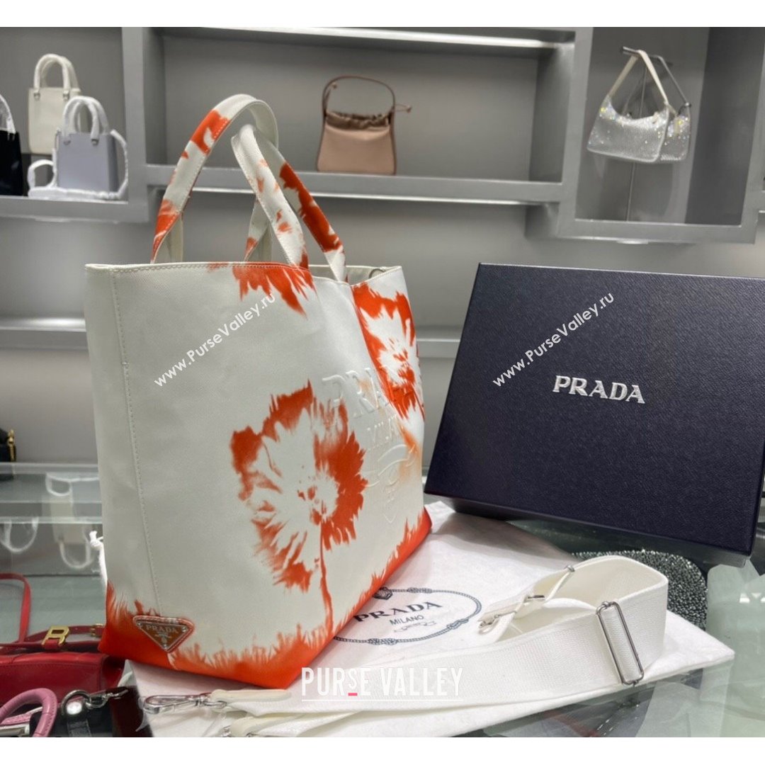 Prada Print Drill Tote Bag 1BG399 Orange 2021 (YZ-21090845)