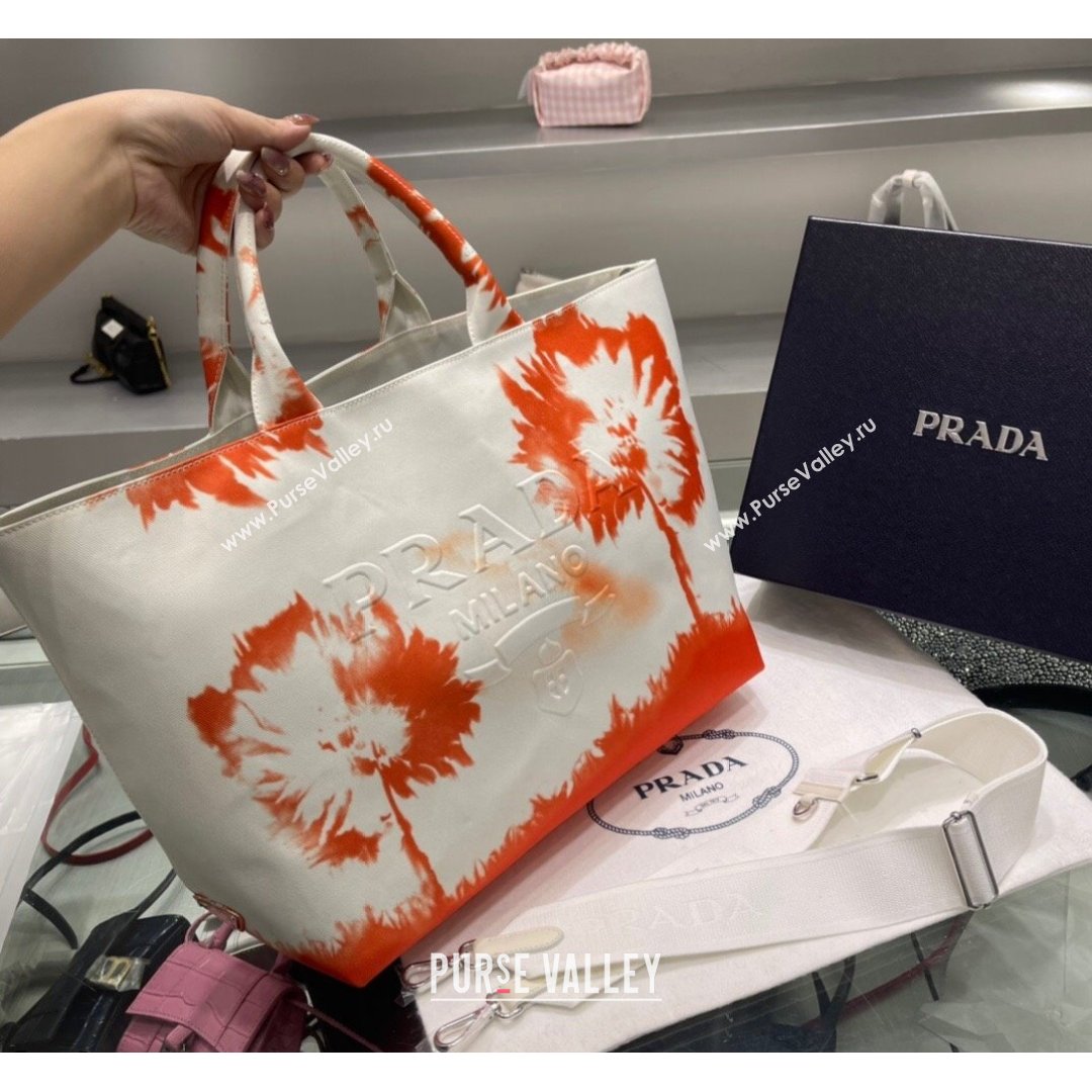 Prada Print Drill Tote Bag 1BG399 Orange 2021 (YZ-21090845)