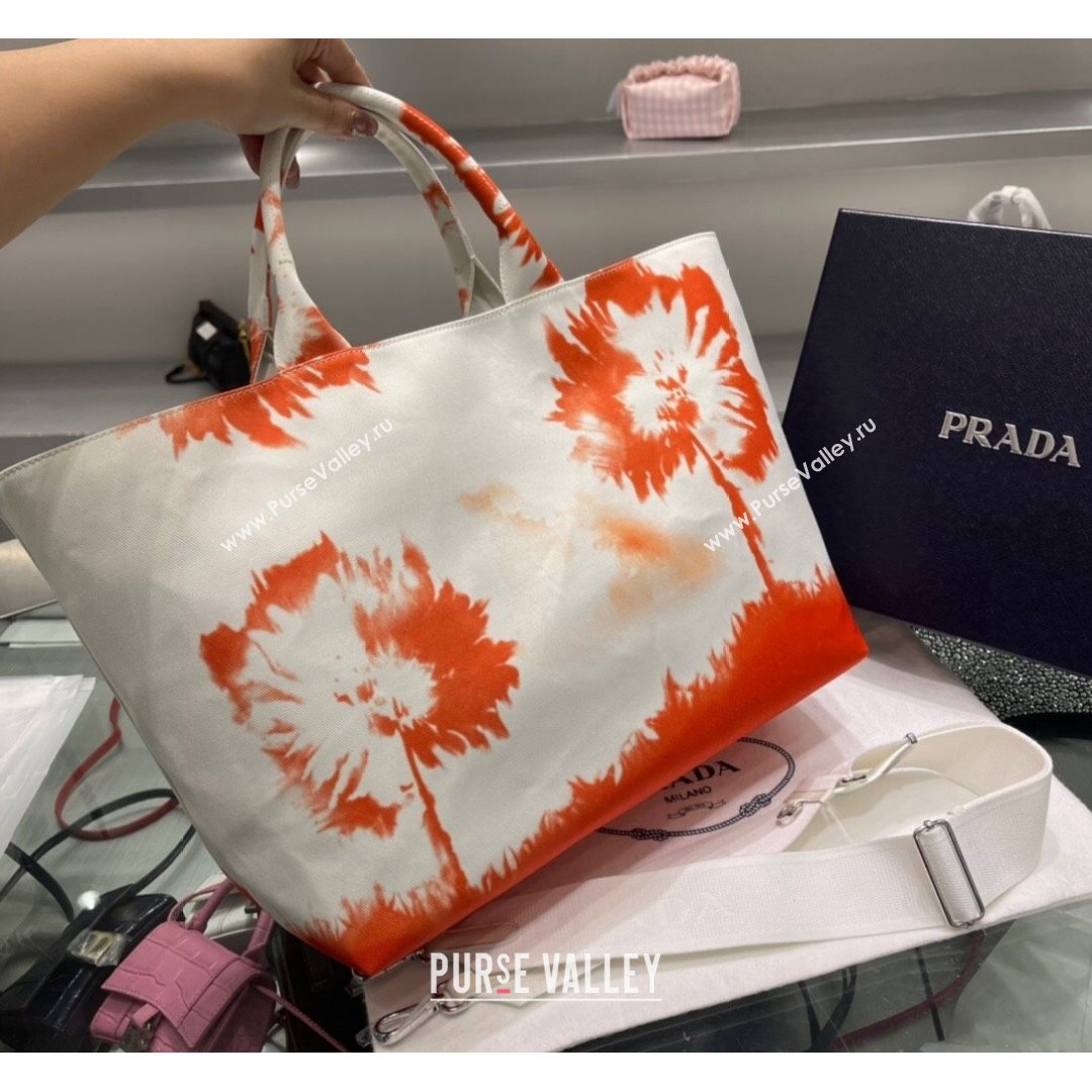 Prada Print Drill Tote Bag 1BG399 Orange 2021 (YZ-21090845)