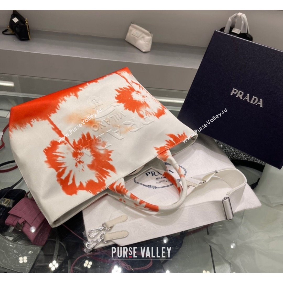 Prada Print Drill Tote Bag 1BG399 Orange 2021 (YZ-21090845)