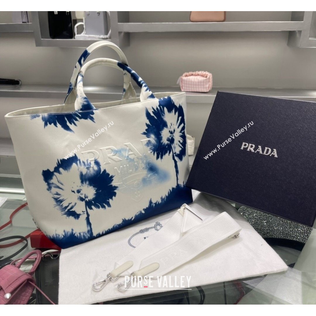 Prada Print Drill Tote Bag 1BG399 Blue 2021 (YZ-21090844)