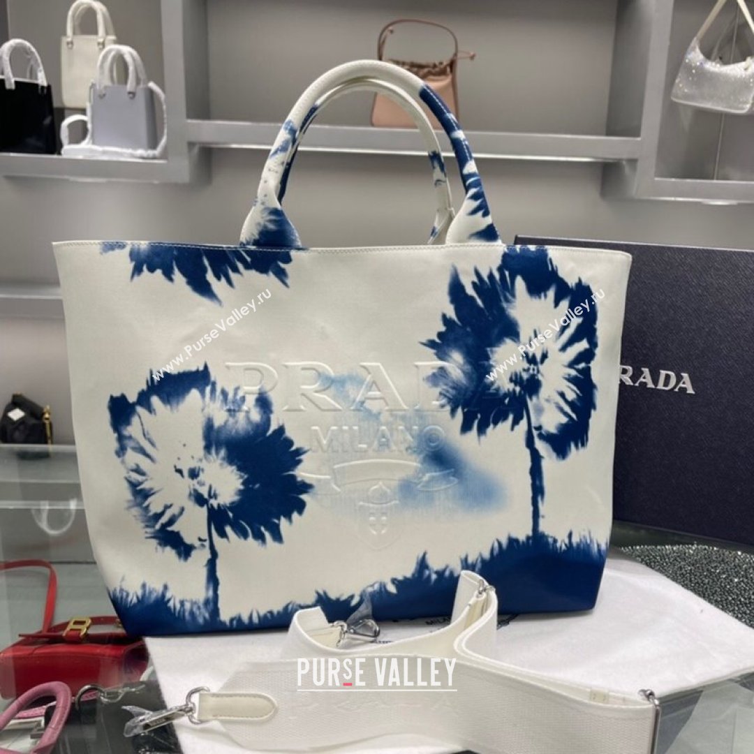 Prada Print Drill Tote Bag 1BG399 Blue 2021 (YZ-21090844)