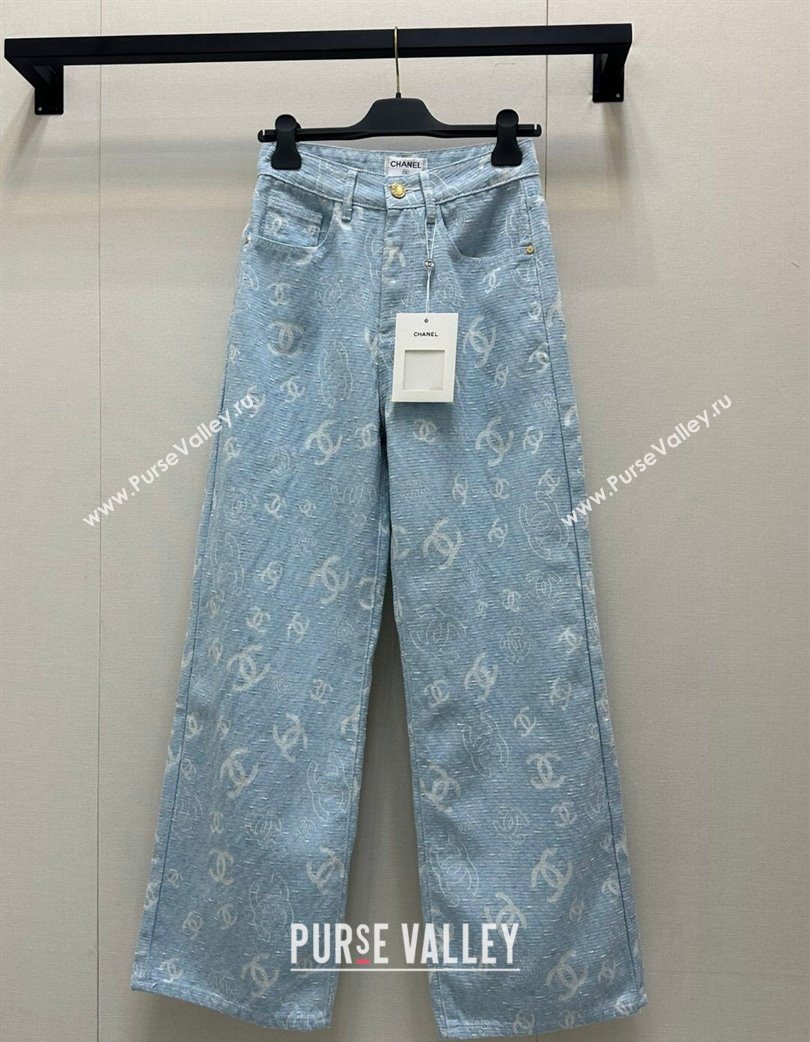 Chanel Cotton Jeans Light Blue 2025 0620 (QI-250620039)
