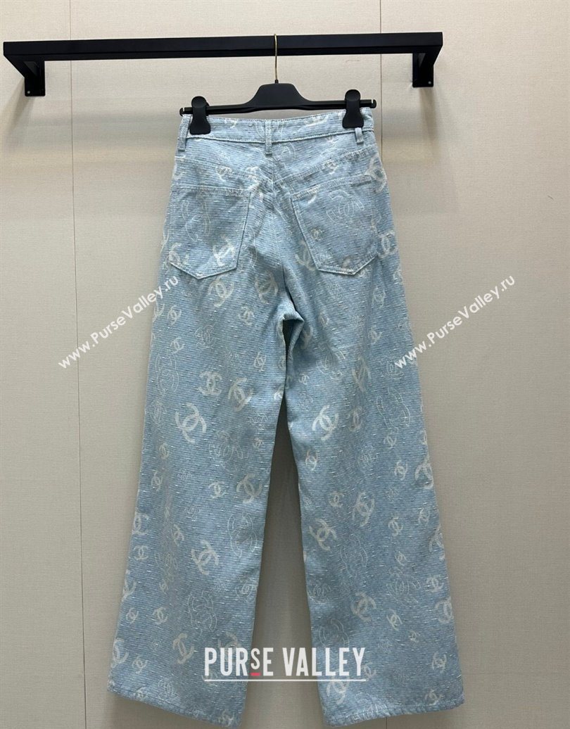 Chanel Cotton Jeans Light Blue 2025 0620 (QI-250620039)