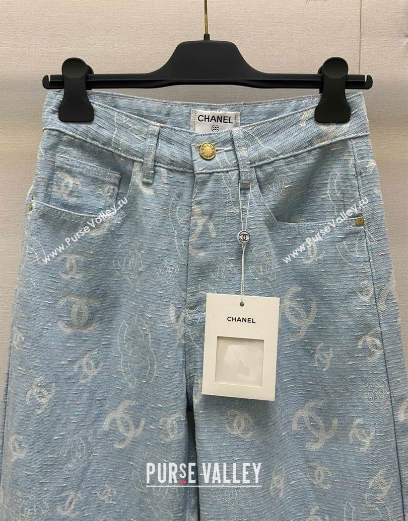 Chanel Cotton Jeans Light Blue 2025 0620 (QI-250620039)
