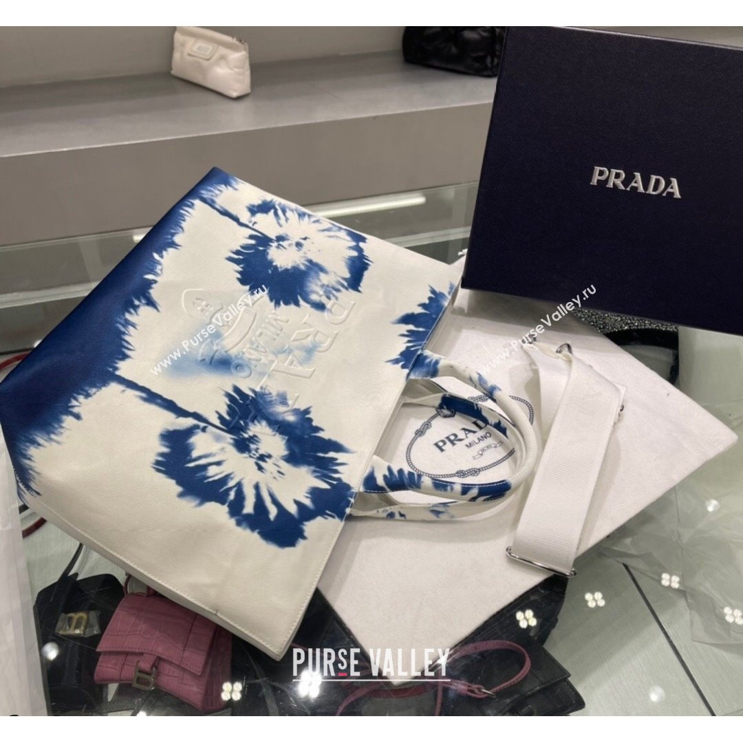 Prada Print Drill Tote Bag 1BG399 Blue 2021 (YZ-21090844)