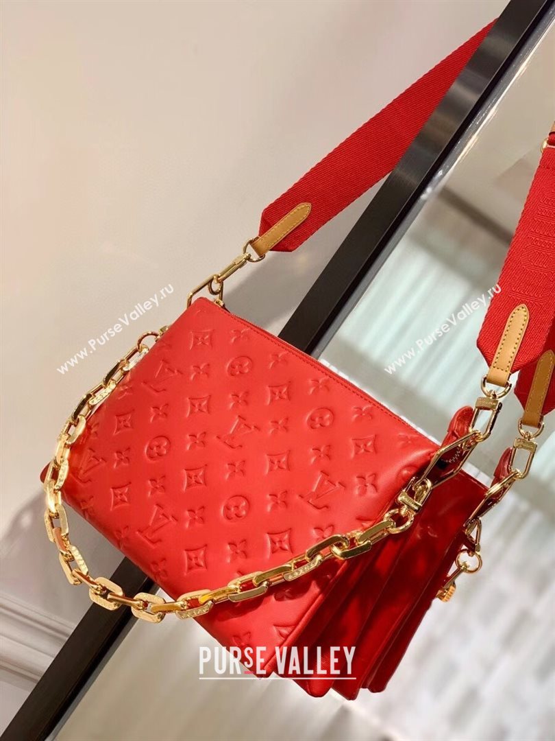 Louis Vuitton Coussin PM Bag in Monogram Leather M57792 Red 2021 (KI-21031740)