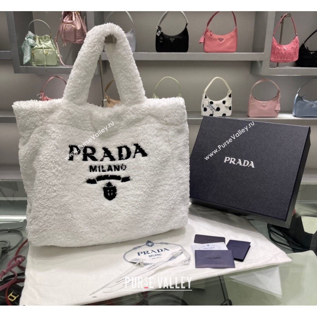 Prada Terry Tote bag 1BG130 White 2021 (YZ-21090846)