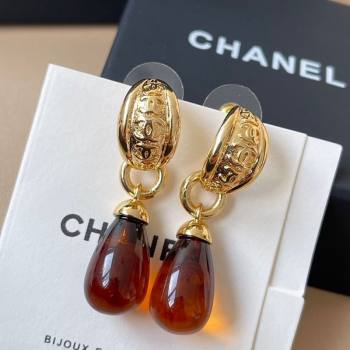 Chanel Pendant Earrings Gold/Orange 2025 0725 (YF-250725076)