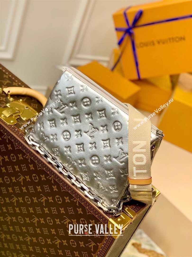 Louis Vuitton Coussin PM Bag in Monogram Leather M57913 Silver 2021 (KI-21031741)