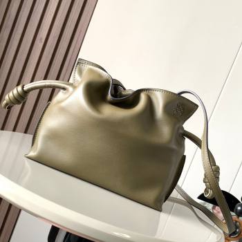 Loewe Mini Flamenco Clutch in Nappa Calfskin 9036 Dark Khaki Green 2023 (MHUI-23111525)