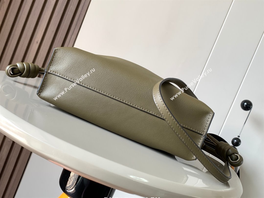 Loewe Mini Flamenco Clutch in Nappa Calfskin 9036 Dark Khaki Green 2023 (MHUI-23111525)