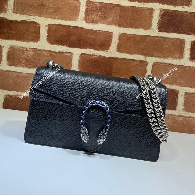 Gucci Dionysus Grained Leather Small Shoulder Bag ‎499623 Black/Blue/Silver 2024 (DLH-241104003)