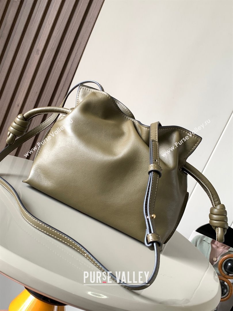 Loewe Mini Flamenco Clutch in Nappa Calfskin 9036 Dark Khaki Green 2023 (MHUI-23111525)