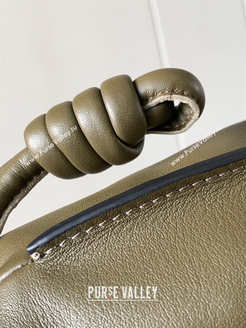 Loewe Mini Flamenco Clutch in Nappa Calfskin 9036 Dark Khaki Green 2023 (MHUI-23111525)