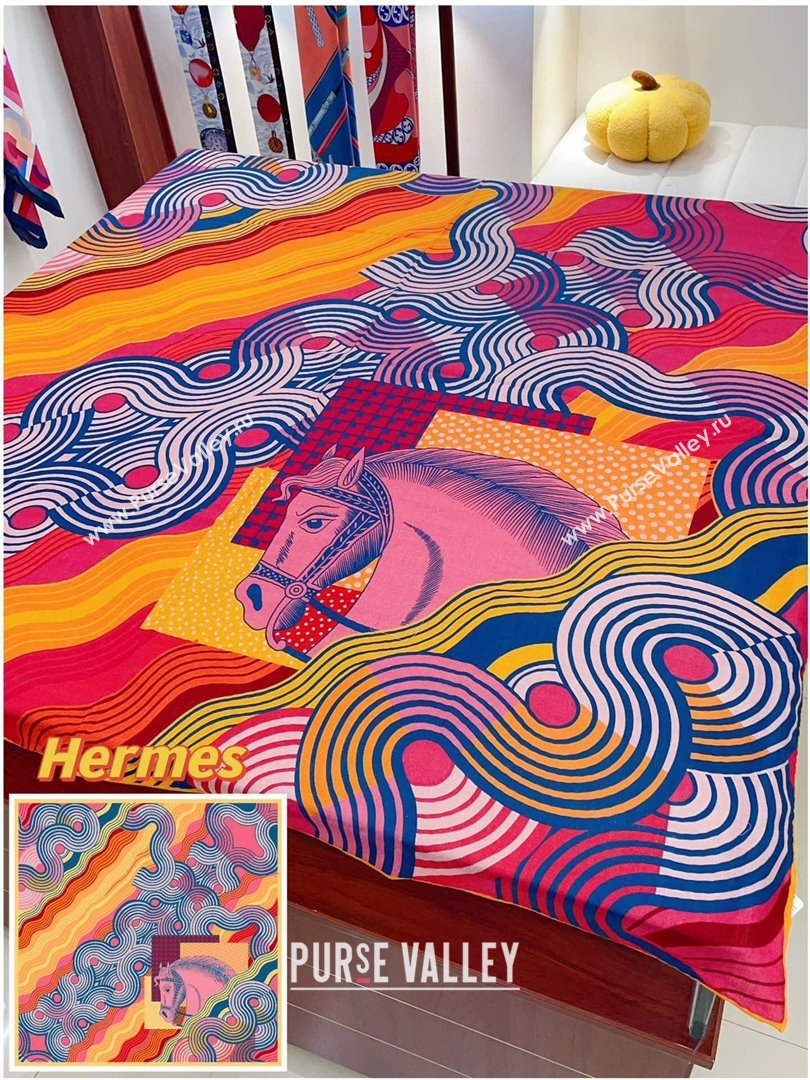 Hermes Cashmere Silk Sqaure Shawl Scarf 140cm H1213 2024 (A-241213)