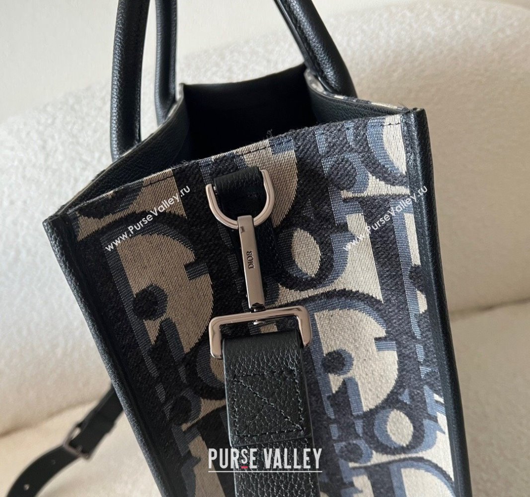Dior Mens East-West Tote Bag in Beige and Black Maxi Dior Oblique Jacquard 2024 (XXG-240312060)