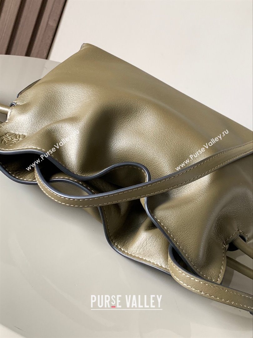 Loewe Mini Flamenco Clutch in Nappa Calfskin 9036 Dark Khaki Green 2023 (MHUI-23111525)