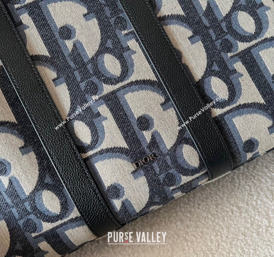 Dior Mens East-West Tote Bag in Beige and Black Maxi Dior Oblique Jacquard 2024 (XXG-240312060)