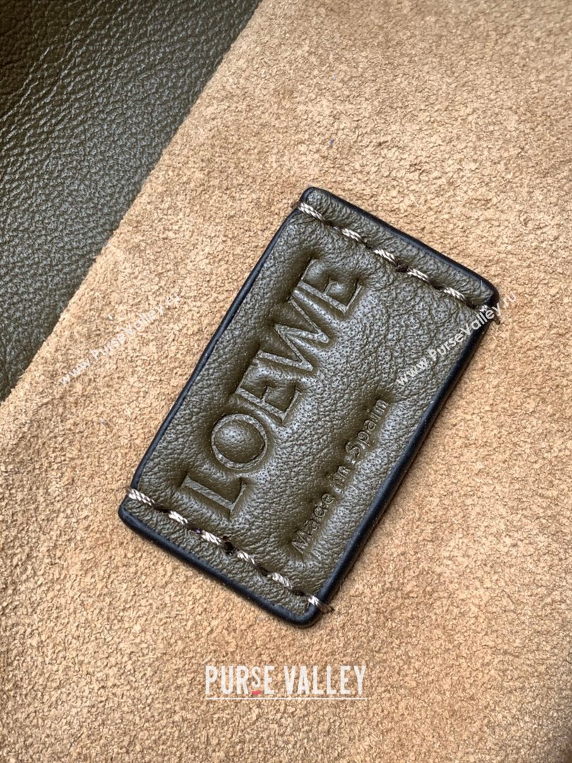 Loewe Mini Flamenco Clutch in Nappa Calfskin 9036 Dark Khaki Green 2023 (MHUI-23111525)