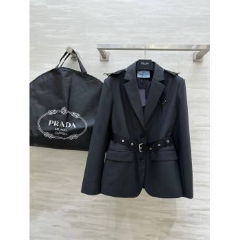 Prada Jacket with Belt M92504 Black 2024 (Q-24092504)