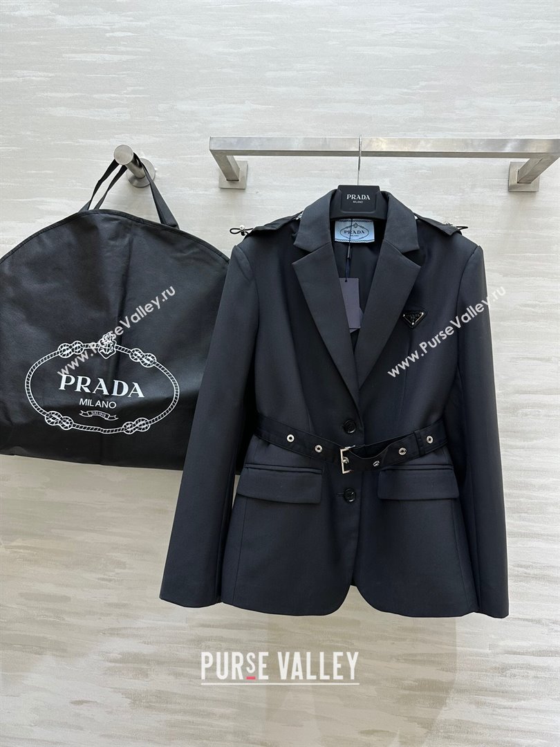 Prada Jacket with Belt M92504 Black 2024 (Q-24092504)