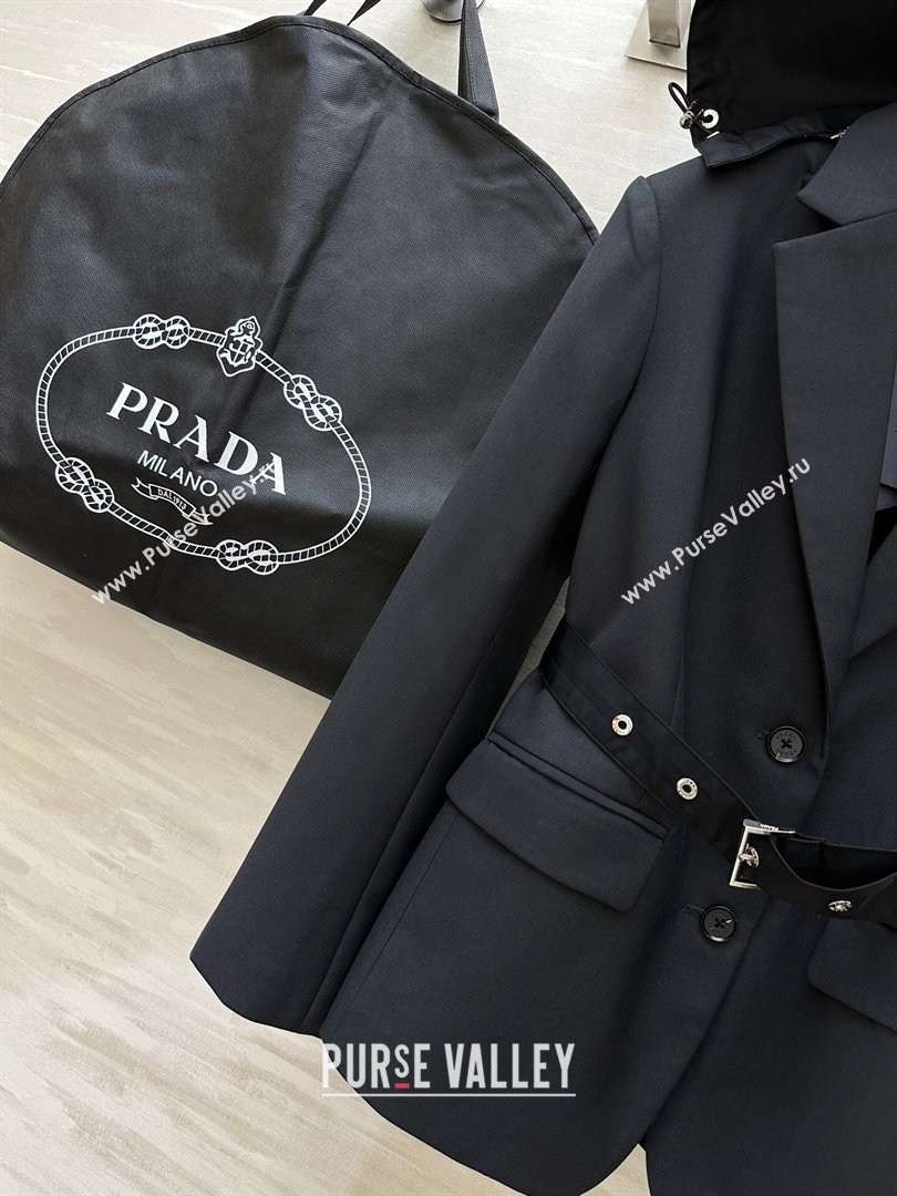 Prada Jacket with Belt M92504 Black 2024 (Q-24092504)