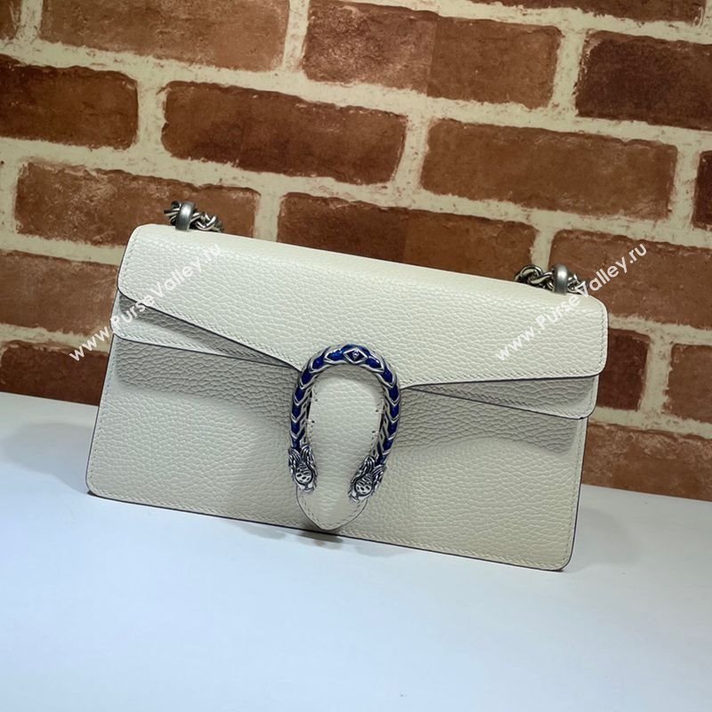 Gucci Dionysus Grained Leather Small Shoulder Bag ‎499623 White/Blue/Silver 2024 (DLH-241104002)