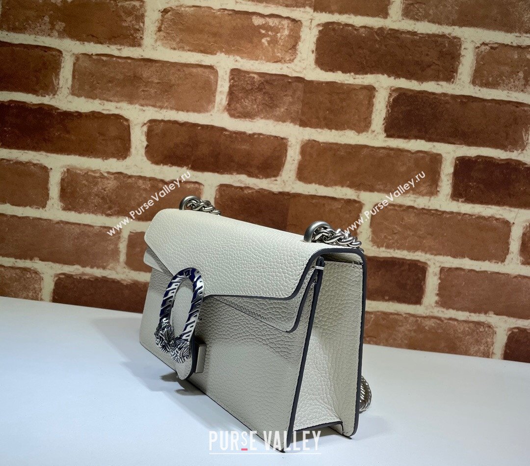 Gucci Dionysus Grained Leather Small Shoulder Bag ‎499623 White/Blue/Silver 2024 (DLH-241104002)