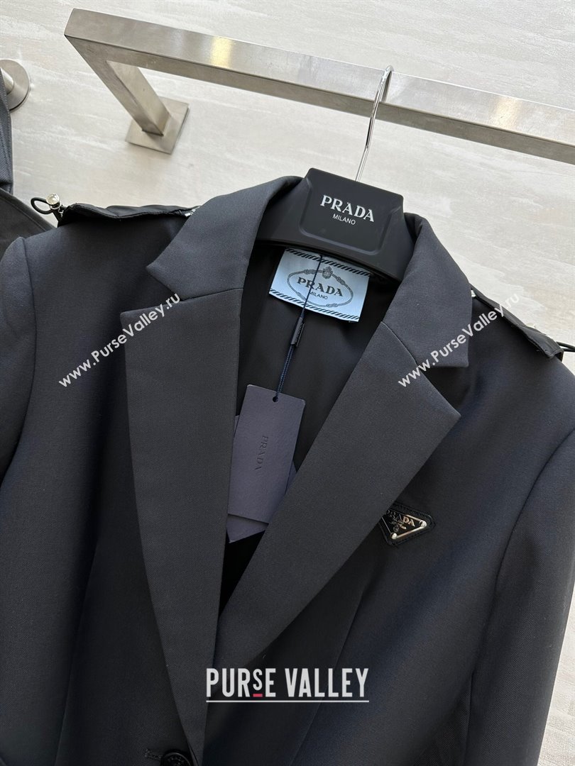 Prada Jacket with Belt M92504 Black 2024 (Q-24092504)