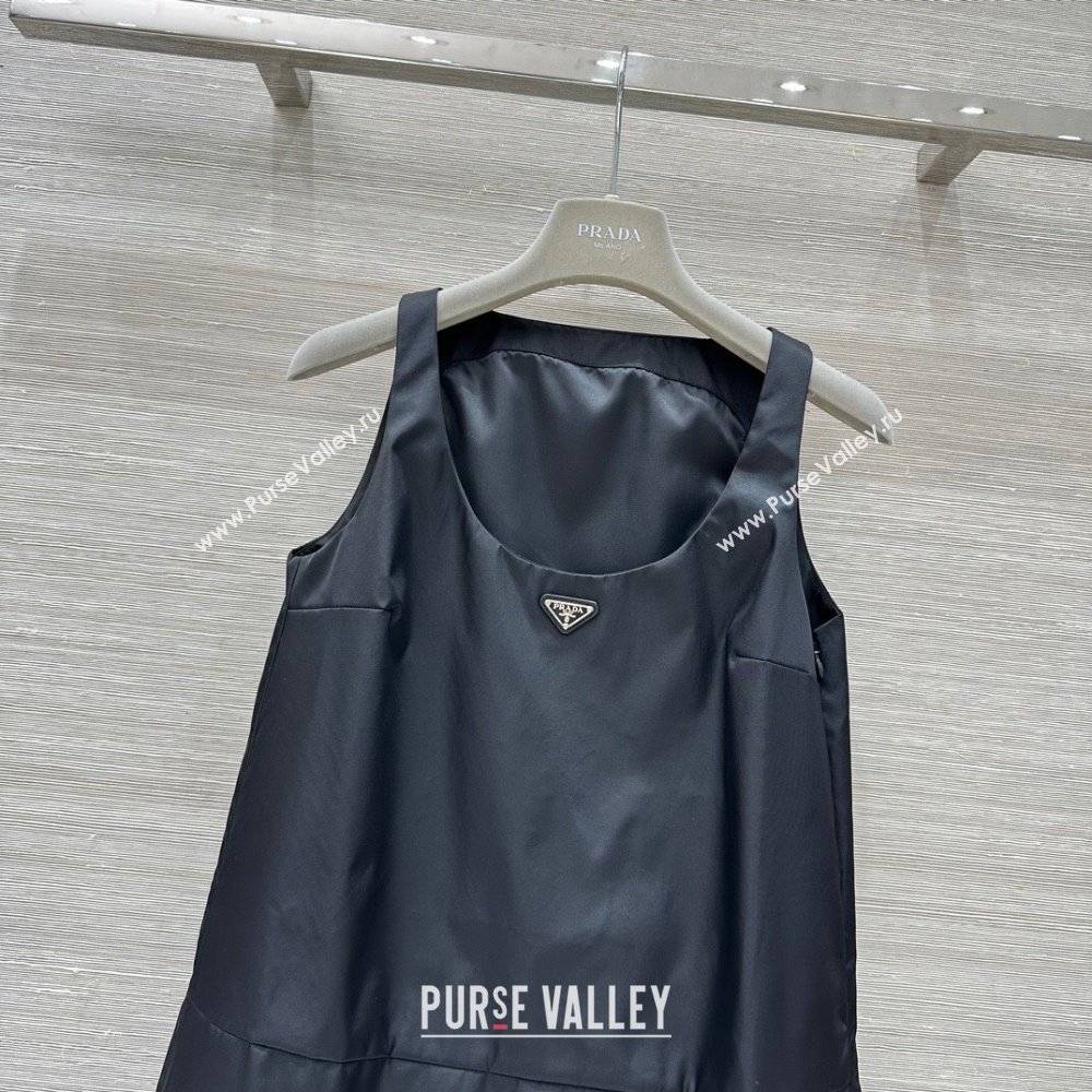 Prada Sleeveless Re-Nylon Dress P92505 Black 2024 (Q-24092505)