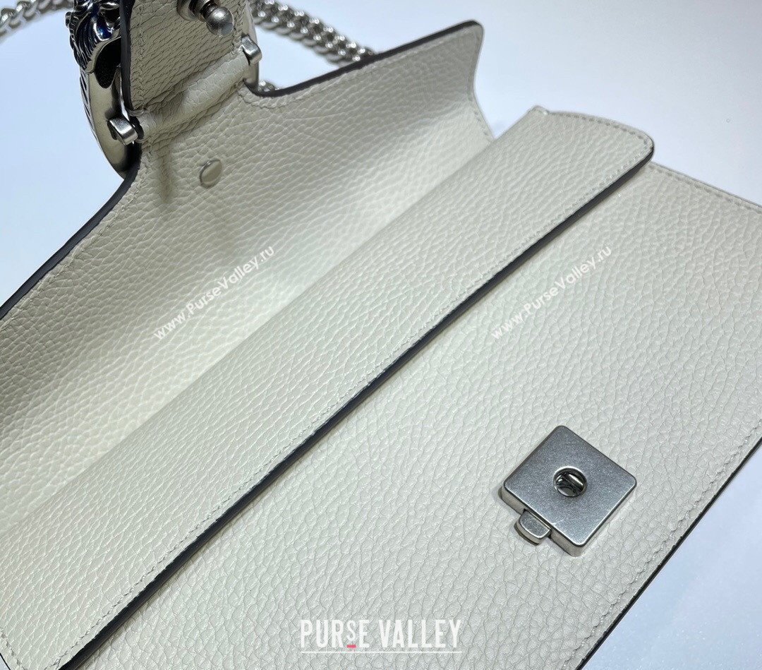 Gucci Dionysus Grained Leather Small Shoulder Bag ‎499623 White/Blue/Silver 2024 (DLH-241104002)