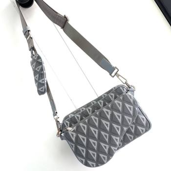Dior Saddle Triple Pouch Bag in Grey CD Diamond Canvas 2024 (XXG-240312061)
