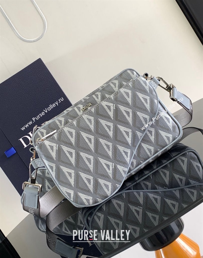 Dior Saddle Triple Pouch Bag in Grey CD Diamond Canvas 2024 (XXG-240312061)