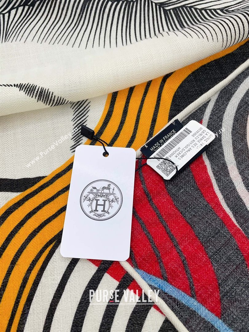 Hermes Cashmere Silk Sqaure Shawl Scarf 140cm H1215 2024 (A-241215)