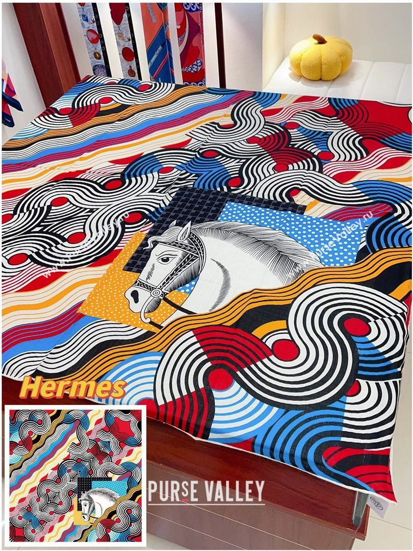 Hermes Cashmere Silk Sqaure Shawl Scarf 140cm H1215 2024 (A-241215)