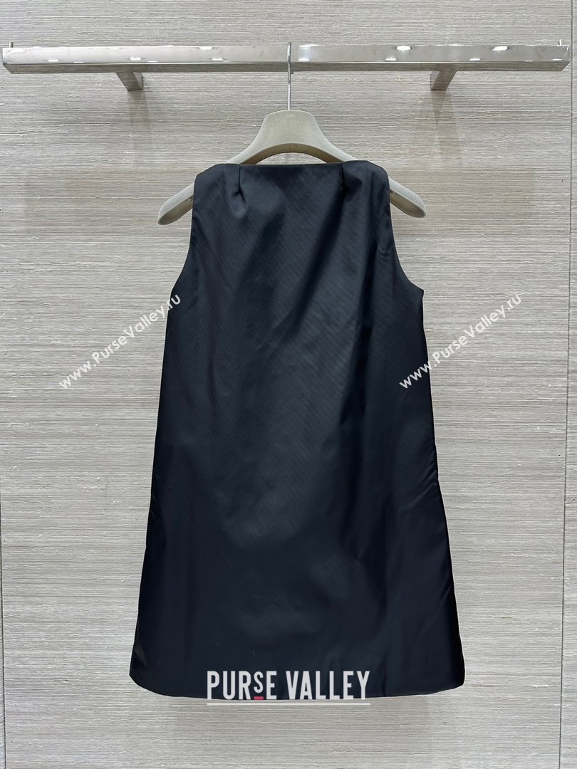 Prada Sleeveless Re-Nylon Dress P92505 Black 2024 (Q-24092505)