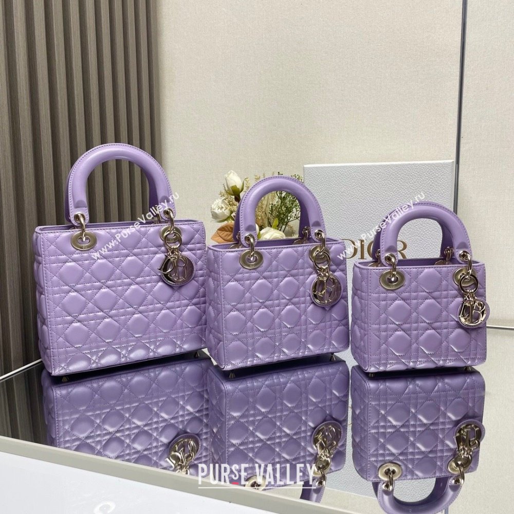 Dior Medium Lady Dior Bag in Purple Cannage Lambskin 2024 (XXG-24110817)