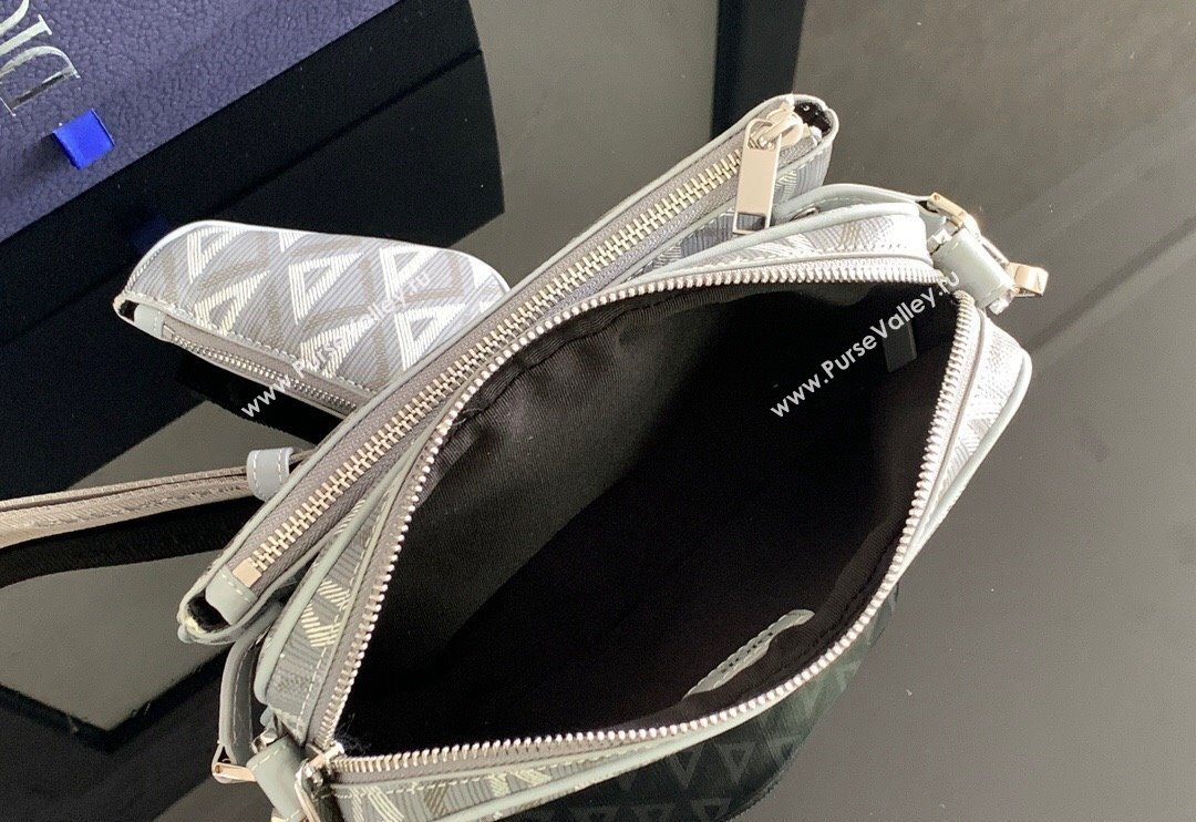 Dior Saddle Triple Pouch Bag in Grey CD Diamond Canvas 2024 (XXG-240312061)